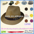 Moda Verão Casual Unisex Praia Trilby Brim Grande Jazz Sun Hat Panamá Hat Paper Straw Mulheres Cap Homens Com Fita Preto